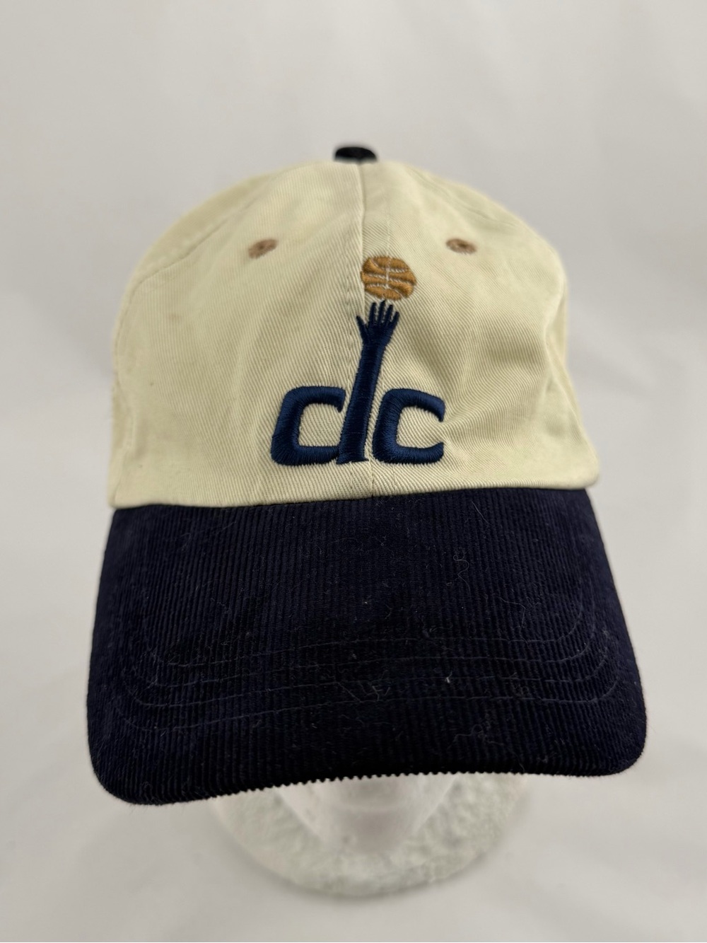 Vintage DC Two-Tone Embroidered Baseball Cap - Cream & Navy